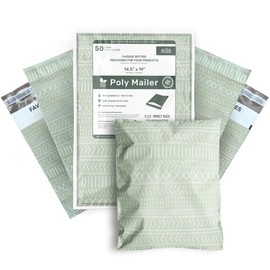 Poly Mailers 14.5x19 Inch 50 Pack Extra-Large Shipping Bags | Strong Thick Mailing Envelopes | Self- Adhesive | Waterproof & Tear Proof | Small Business Packaging for Clothing - Boho Sage Green