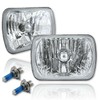 Octane Lighting 7X6 Crystal Clear Glass Lens Metal Headlight H4
