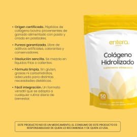 Colágeno Hidrolizado Entera Pharma 500g Colageno En Polvo Sin sabor