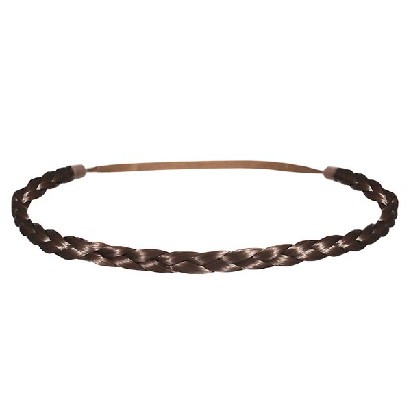Mia Thin Braidie, Hair Accessory Headband Made of Synthetic Braided Hair on Elastic Rubberband, Classic, Pretty, Light Brown, For Women and Girls 1pc