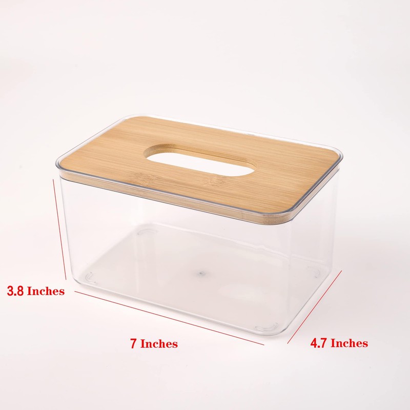 DUOMIAO Acrylic Tissue Box, Acrylic Dryer Sheet Holder for Laundry