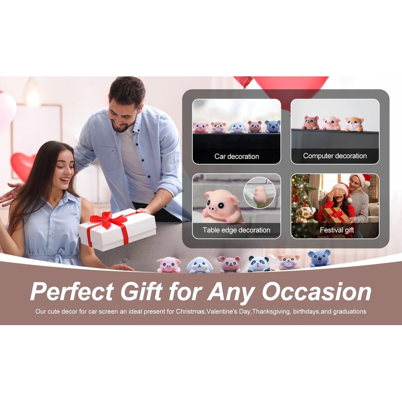 New 6Pcs Creative 3D Craft Figurine Computer Monitor Decor,Tv and
