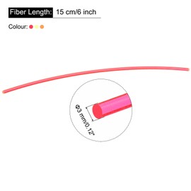 QUARKZMAN Replacement Fibre Optical Visor Rods 3 mm x 15 cm PMMA for Arches, Visors, Crafts, Art, Fluorescence, Red, Green, Orange, Pack of 6