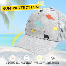 Hpegny Toddler Baseball hat Baby Cap Sun hat Printed Dinosaur Motif Kids Boys Girls Age 0-12M