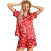 Leikar Cute Pajamas For Women Button Down Red Elk Pajamas