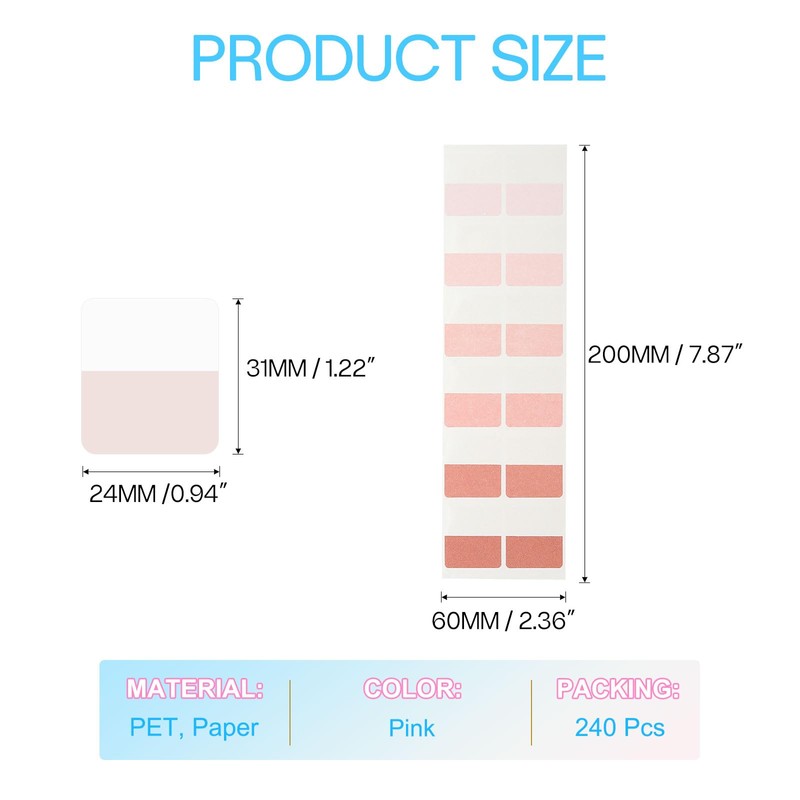 PATIKIL Clear Index Sticky Tabs, 240 Pcs Medium Transparent Sticky