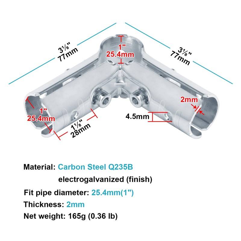 eoere 12 Sets 90 Degree 3 Way Cross Pipe Connector