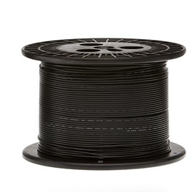 20AWG Gauge Stranded Hook Up Wire, 1000 ft Length, Black, 0.0320" Diameter, UL1015, 600 Volts