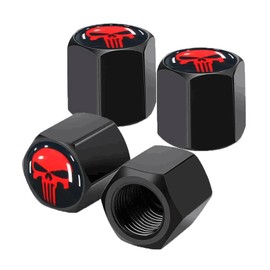 4 x Skull Tyre Valve Caps for Car, SUV, Bike, Motorcycle, Truck