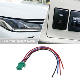 OTOTEC 2PCS Car Front Fog Light Switch Wiring 4-pin LED Yellow Light Compatible with Toyota Corolla Camry DC 12V Pushbutton Switch