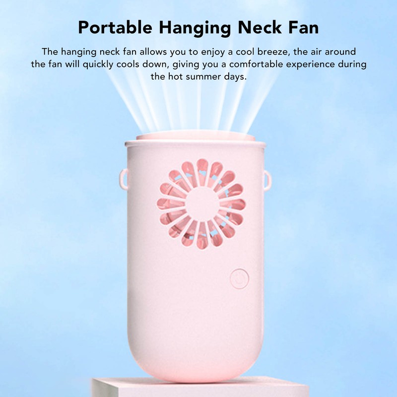 Hanging Neck Fan Portable 3 Speed Rechargeable 800mAh Mini Necklace