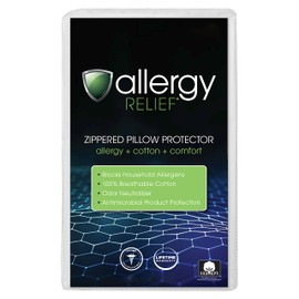 Allergy Relief Zippered Pillow Protector, Standard/Queen, 2 Pack
