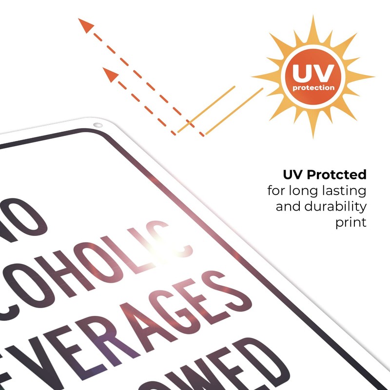 Sigo Signs No Alcoholic Beverages Allowed Sign, 10x7 Inches, 55