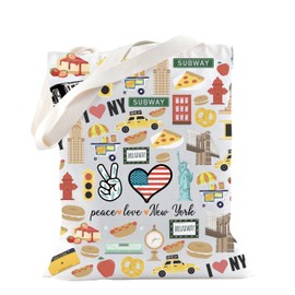 TSOTMO New York Gift NY Trip Tote Bag NYC Bachelorette Bags East Coast New York Lover Gift City Walk (Peace NY Tote)