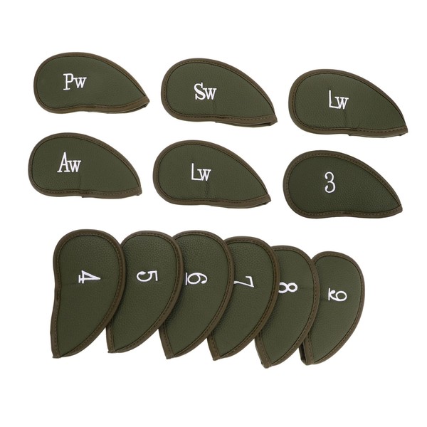 Totority 12pcs PU Golf Iron Covers Thickened Fake Leather Club