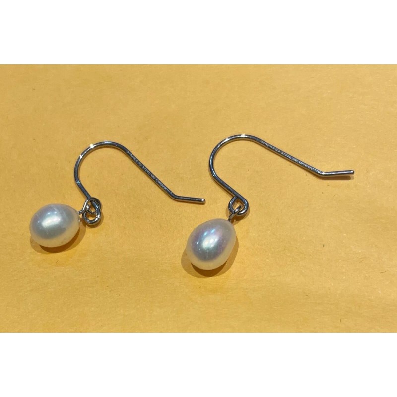 Unbranded Fresh water Pearl Earrings hoop stainless steel