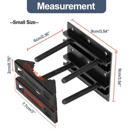 MUZZIOU Pole Mount Bracket, Metal Outdoor Antenna Mount, Black Heavy Duty Sign Mounting Brackets Kit Horizontal / Vertical with Double Clamp Suitable for Pole Diameter ≤ 50mm (1 Pcs, Small)