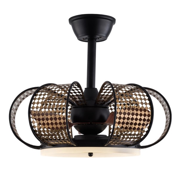 Flower shaped Vintage LED Chandelier Ceiling Fan Lamp 19Inch With