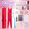 Cheer Pins Spirit Clips DIY Kit, 60 Wood Clothespins, Cheer