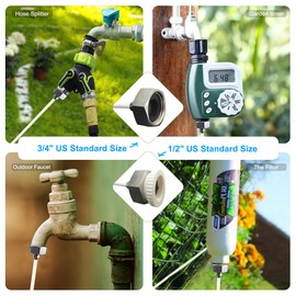 Misters for Outside Patio,Misting System for Cooling Outdoor,50Ft (15M),Water Mist Hose DIY Kit for Porch,Canopy,Deck,Umbrella,Garden,Greenhouse,Yard,Plants,Trampoline Sprinkler Accessories for Kids