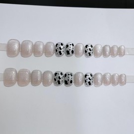 Nail Tips, 24 Pieces, False Nails, Short, Spring, Summer, Popular, Japanese Style, Cute, Simple French Nails, Paste Nail Fashion, Coming of Age Ceremonies, School Entrance Ceremonies, Graduation