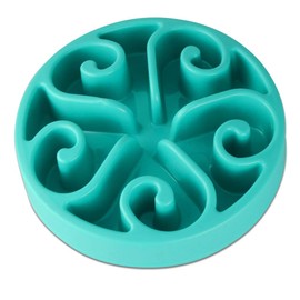 JDYYICZ Pet Dog Slow Feed Interactive Dish Ease Bloating for Small & Medium Dog and Cat (Blue)
