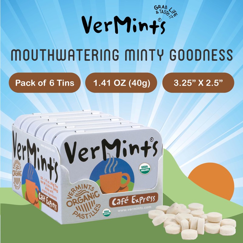 Organic Breath Mints by VerMints, Café Express Coffee Flavor, All