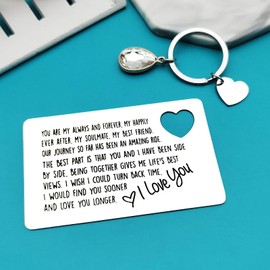 Anniversary Card Gifts for Boyfriend Fiance Husband Engraved Wallet Card for Him Wedding Anniversary Card Christmas Birthday Gifts Valentines Day Gifts for Men