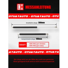 OTUAYAUTO Gas Spring 40N, Pack of 2 Gas Strut with Compression Spring Fittings for Motorhomes Seitz Dometic Heki 2 E015