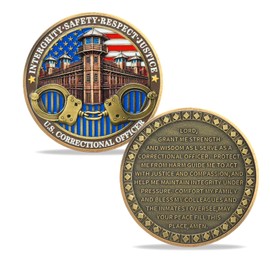 ASmileIndeep Thin Gray Line Coin - U.S. Correctional Officer Challenge Coins Honor Correctional Officers Gray Prison Police Coin Law Enforcement Coins Appreciation Commemorative Gifts