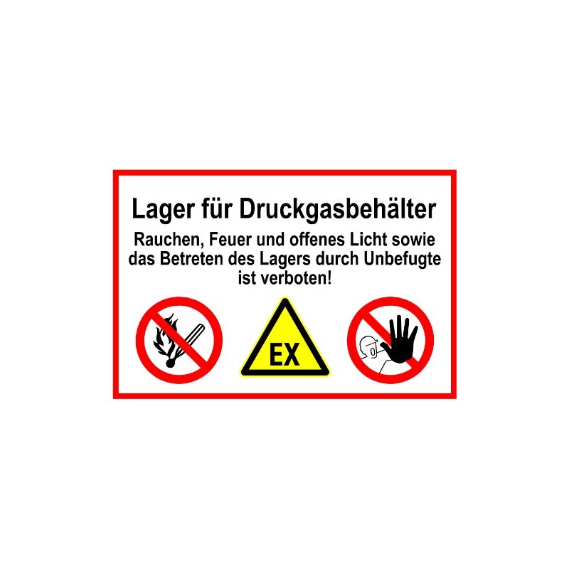 Safety Sign - Storage for Compressed Gas Containers - Plastic