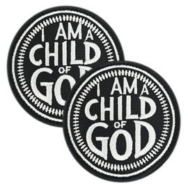 2 Pcs I Am A Child of God Tactical Patch Faith God Christian Jesus Emblem Badge Embroidery Emblem Patches with Hook and Loop for Backpacks Caps Hats Jackets Coats Clothes Uniform