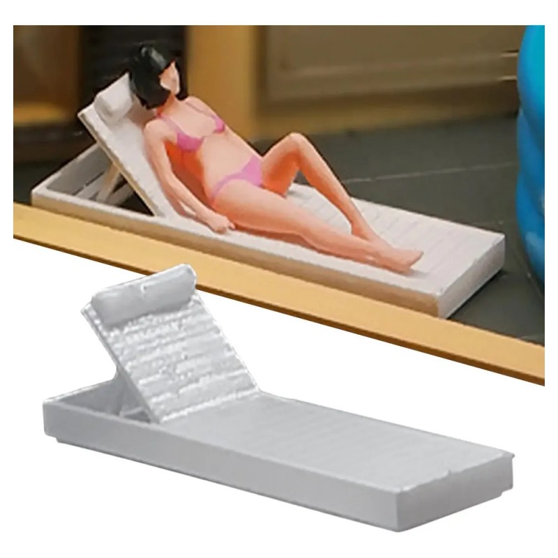 Modelo De Playa A Escala 1/64, Figuras De Tumbona De