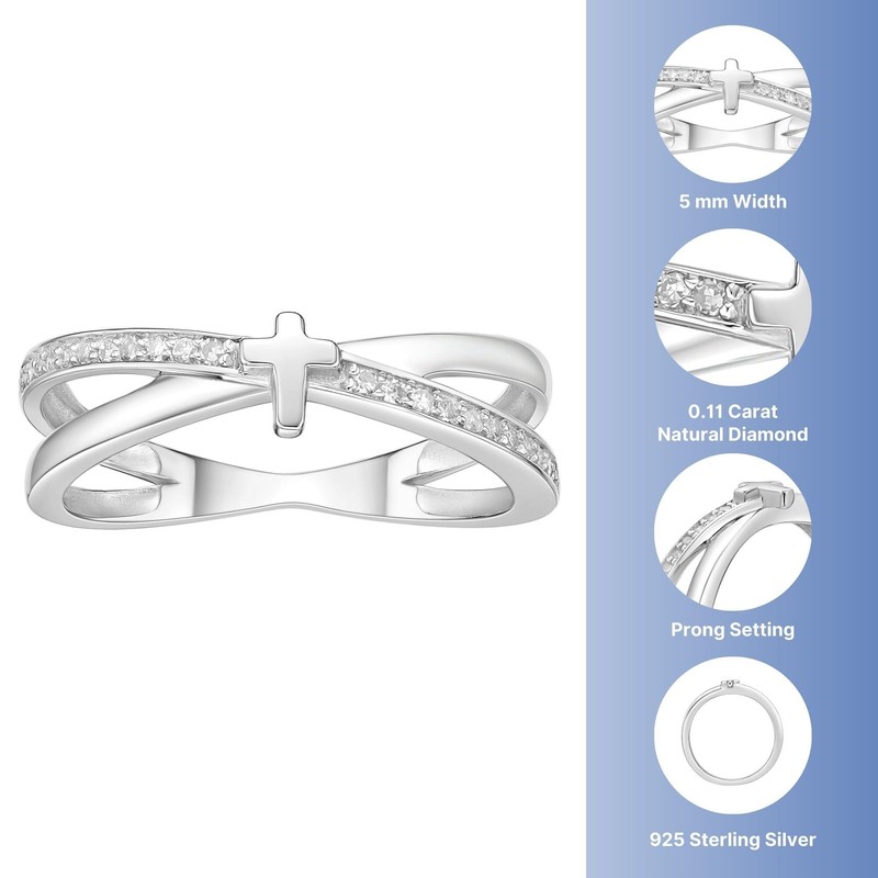 Lavari Jewelers 1/10 Carat Natural Diamond Criss Cross Purity Ring