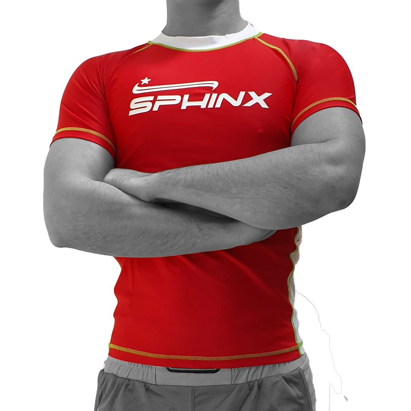 Kenneth J Lane Unisex Sphinx Rashguard Manica Corta Rash Guard