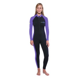 Women Full Body Coverup UV Swimsuit Stinger Suit UPF50+ Protection Black Purple Chlorine Resistant (as1, Alpha, xx_l, Regular, Regular)