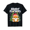 Merry Foxmas Fox Costume Christmas Gifts Kids T-Shirt, black
