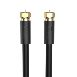 Postta Coaxial Cable(40 Feet) Triple Shielded Digital RG6 Antenna Cable with F-Male Connector Pin-Black