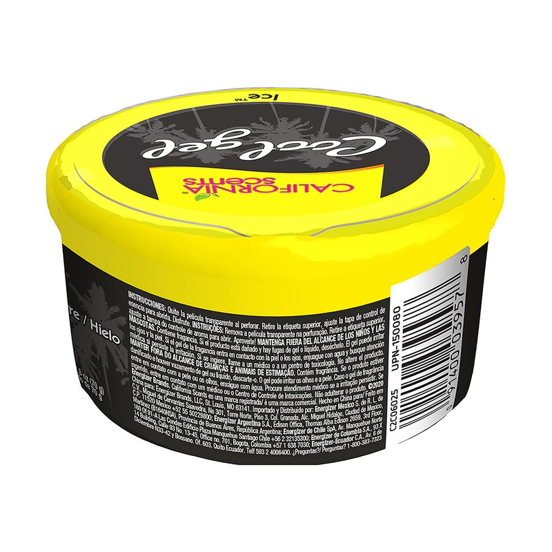 California Scents, 1 Aromatizante en Gel , Cool Ice, Negro