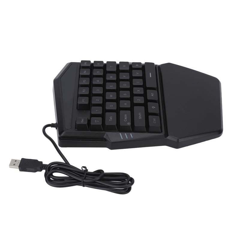 One Handed Gaming Keyboard USB Wired RGB Backlit 35 Keys