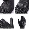 Harssidanzar Womens Full Finger Goatskin Leather Touchscreen Motorcycle Gloves GL016,Black,
