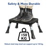 BONTEC Folding Step Stool, 3-Level Adjustable Metal Step Stool with