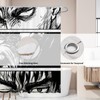Funnytree The Black Swordsman Shower Curtain, Japanese Manga Bathroom Decor,