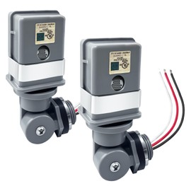 Ensayeer 2 Pack Waterproof Photocell Sensors for Outdoor Lights, 120V AC 50/60Hz Photocells with 16-Gauge Wire & Swivel Mount, Dusk to Dawn Photoelectric Switch for Backyard, Barns & Outdoor Lighting