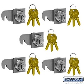 SALSBURY INDUSTRIES 3790-5 Lock for 4C Horizontal Mailbox Door 3 Keys PER Lock-5 Pack