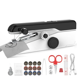 Mini Electric Hand Sewing Machine - Robofun S3 Portable Electric Sewing Machine with Sewing Accessories, 2 Modes, Lightweight & Easy for Beginners - Ideal for Clothes, Curtains, DIY, Travel