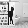 Jakayla Funny Shower Curtain Set – Cute Black Cat Bathroom