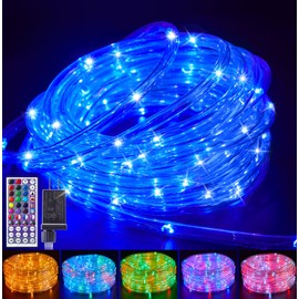 Brightown Rope Lights Outdoor, 66 FT 24 Color Changing String Lights with Remote, 200 LED String Lights Indoor Bedroom, Rope Light for Outside, Waterproof Christmas Lights for Outdoor Decoration