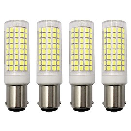 10W BA15D LED Bulbs Dimmable Corn Light Bulbs-102 LEDs 2835 SMD 900lm Double Contact Bayonet Base Sewing Machine Bulb 120V 6000K Daylight White LED Corn Bulb 100W Replacement Bulb, 4 Pack
