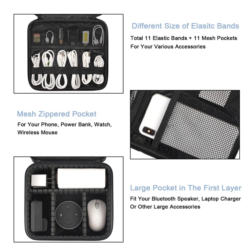 MATEIN Cable Organizer Bag, Waterproof Travel Electronic Storage, Shockproof Portable